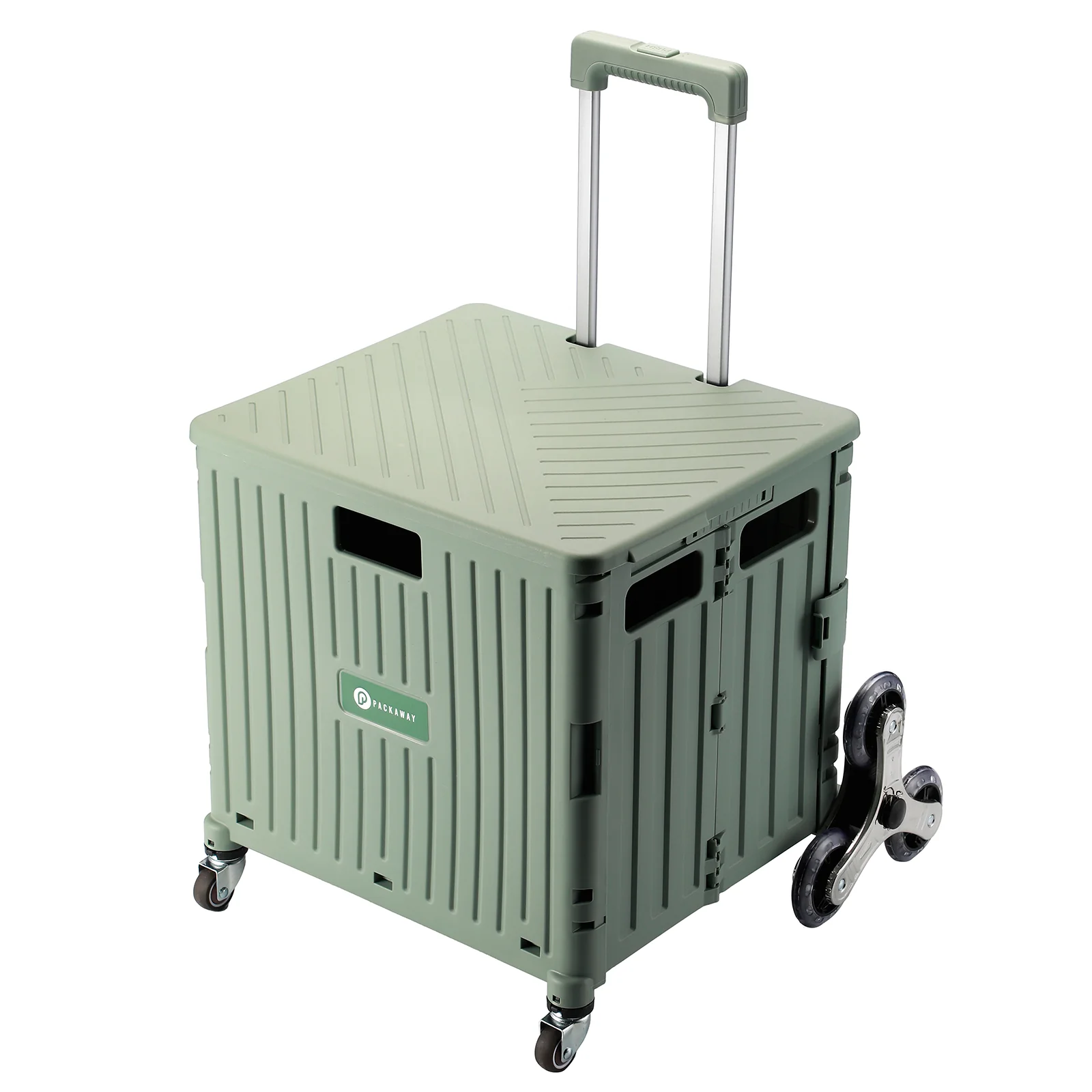 Packaway Boodschappentrolley krat XL 50L groen - incl. trapwielen, deksel - Afbeelding 5