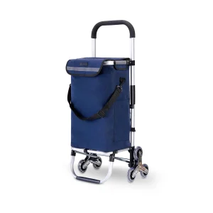 Packaway Boodschappentrolley 40L blauw - incl. trapwielen - steekwagenfunctie