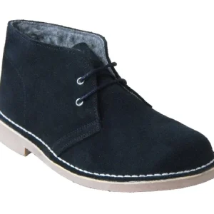 safari boot navy suede met borg voering