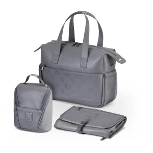 Brisby Luiertas weekendtas Venezia grijs - incl. koeltas, verschoningsmat