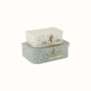 2 pack koffers rond grey dot/ midsummer