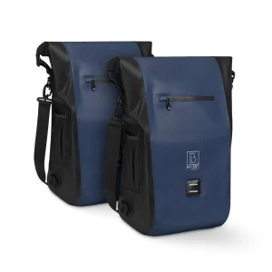 Brisby 3-in-1 Rolltop fietstassen set 40-52L blauw - waterdicht