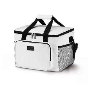 Koeltas 15L koeltas wit - lunchtas - 4-laags geïsoleerd - opvouwbaar - incl. 2 gratis koelelementen en draagband