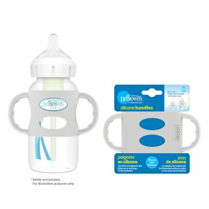Dr Brown’s – Siliconen handles – Brede fles – Licht grijs