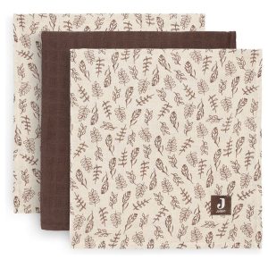 Jollein Hydrofiel Multidoek Meadow 70x70cm Chestnut 3 Stuks