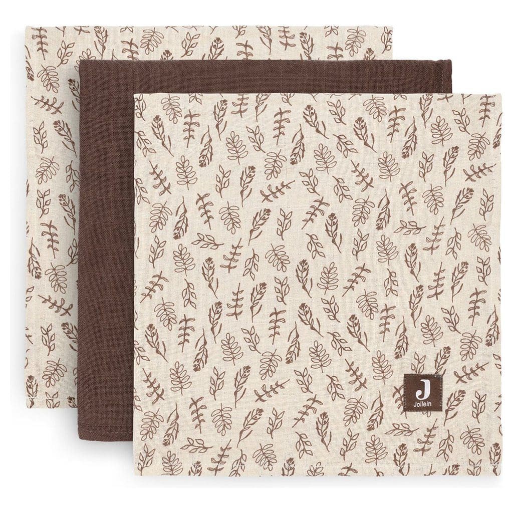Jollein Hydrofiel Multidoek Meadow 70x70cm Chestnut 3 Stuks - Afbeelding 2