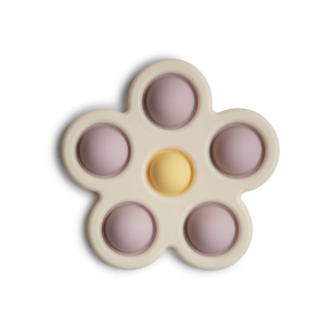 Mushie – Press toy bloem – Lilac/Daffodil/Ivory