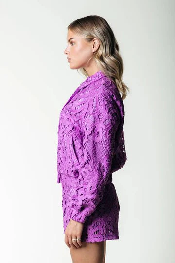 Bente Lace Bomber Jacket | Pink - Afbeelding 3