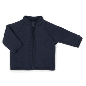 Cardigan wool w. zipper – Navy