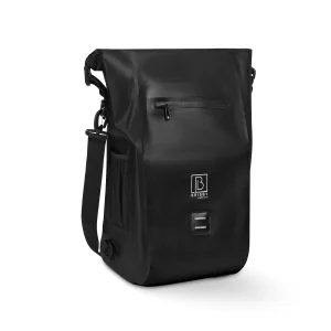Brisby 3-in-1 Rolltop fietstas 20-26L zwart - waterdicht - hoge zichtbaarheid