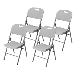 Bardi 4-delige Klapstoelen set stevig grijs - 200 kg draagvermogen