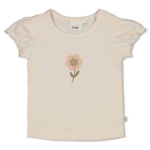 Feetje – T-shirt met crochet bloem – Let Your Dreams Blossom