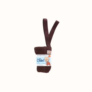 Katoenen maillot met voetje | chocolate brown