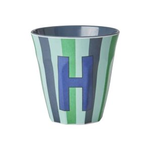 Rice – Middelgroot Alfabetbeker – Meerkleurig – H – Stripes
