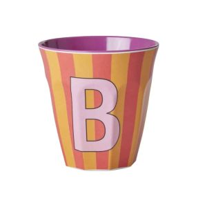 Rice – Middelgroot Alfabetbeker – Oranje – B – Stripes
