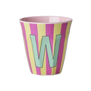 Rice – Middelgroot Alfabetbeker – Roze – X – Stripes