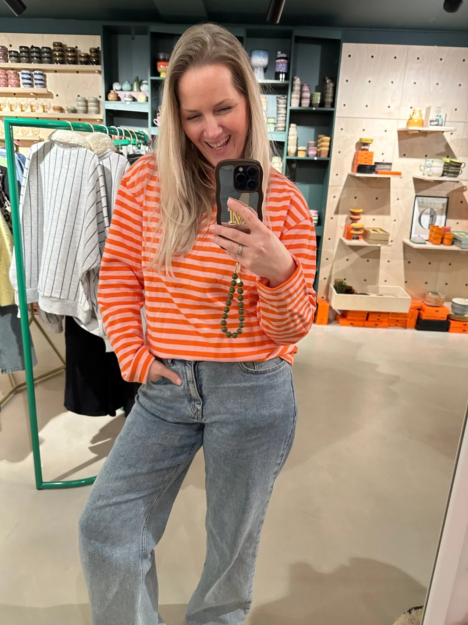 Sweater Stripe Pink-Orange - Afbeelding 2